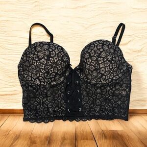 Victoria's Secret Black Lace Bustier size 36B
